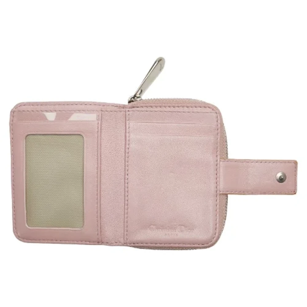 Dior Vintage Pre-owned Leather wallets Beige Dames