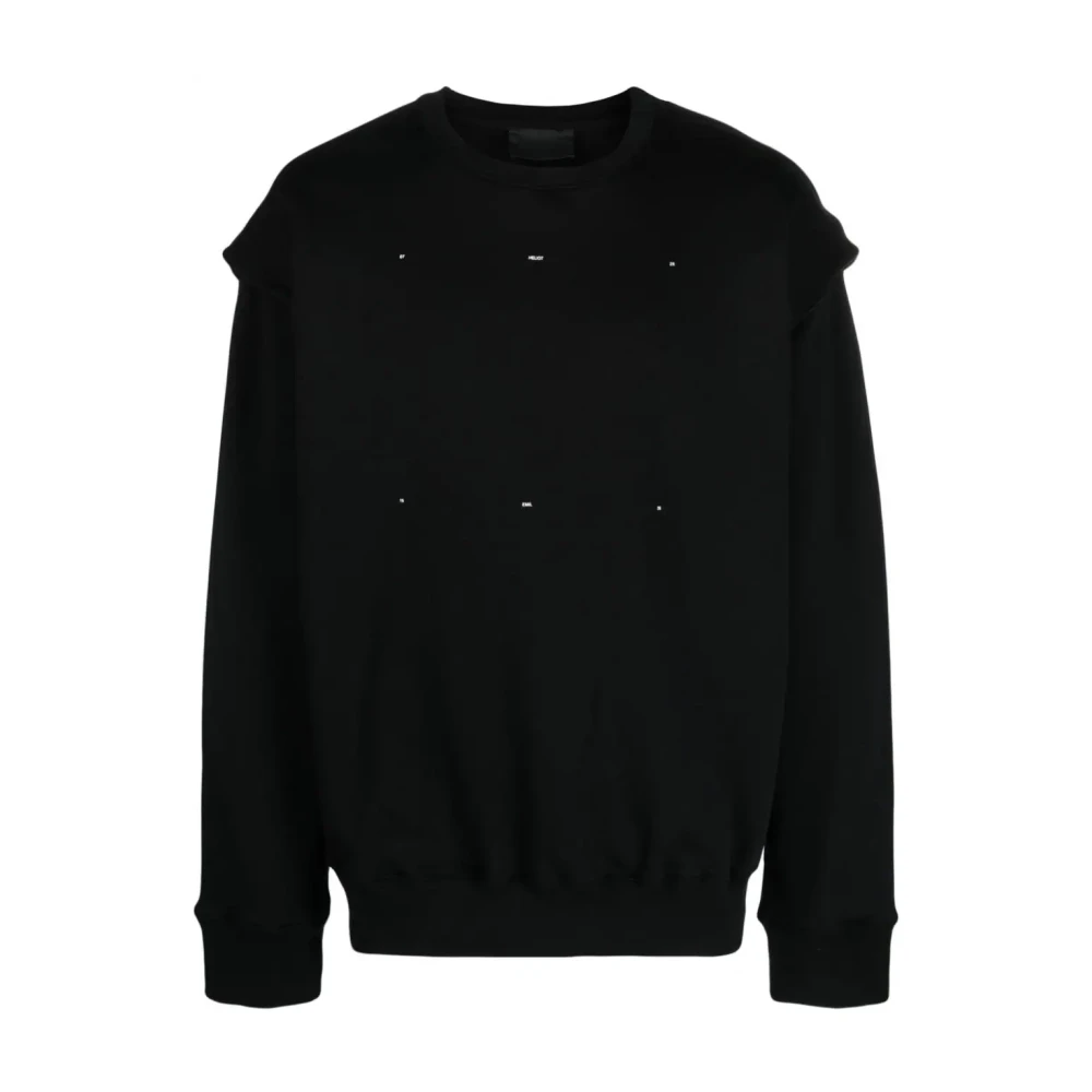 Heliot Emil Zwart Gebreide Trui Crewneck Stijlvol Comfortabel Black Heren