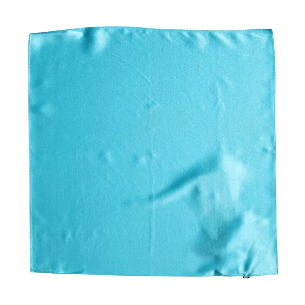 Dolce & Gabbana Women's Blue Silk Pocket Square Handkerchief Scarf
