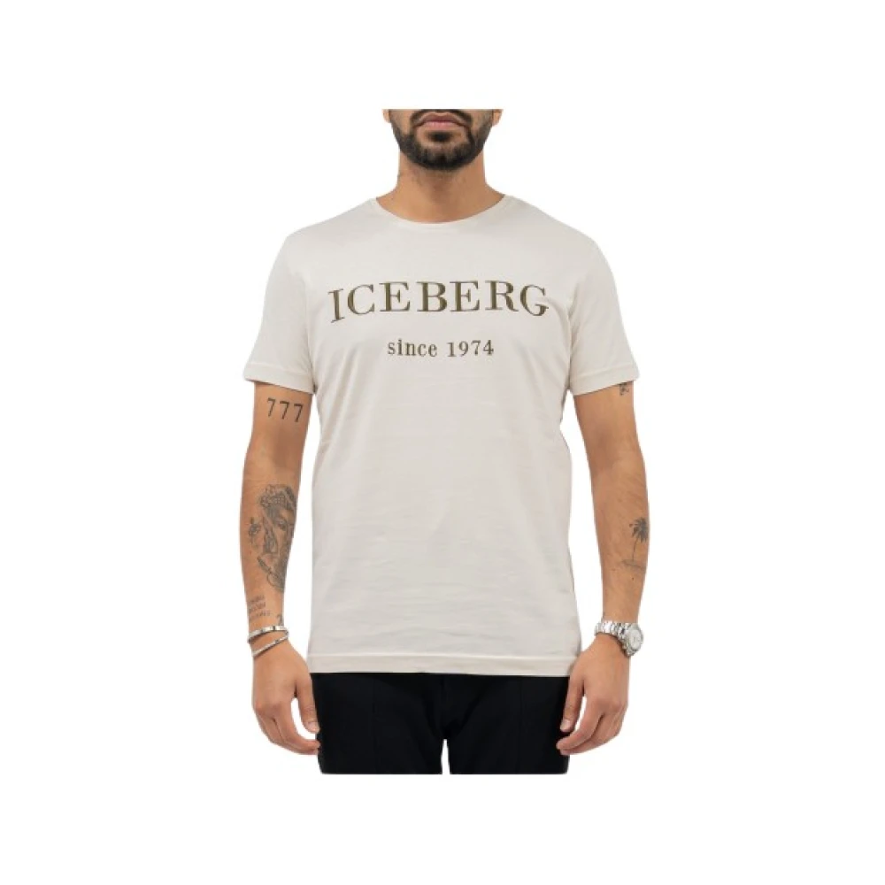 Iceberg 5D Heren Beige Groen T-Shirt Beige Heren