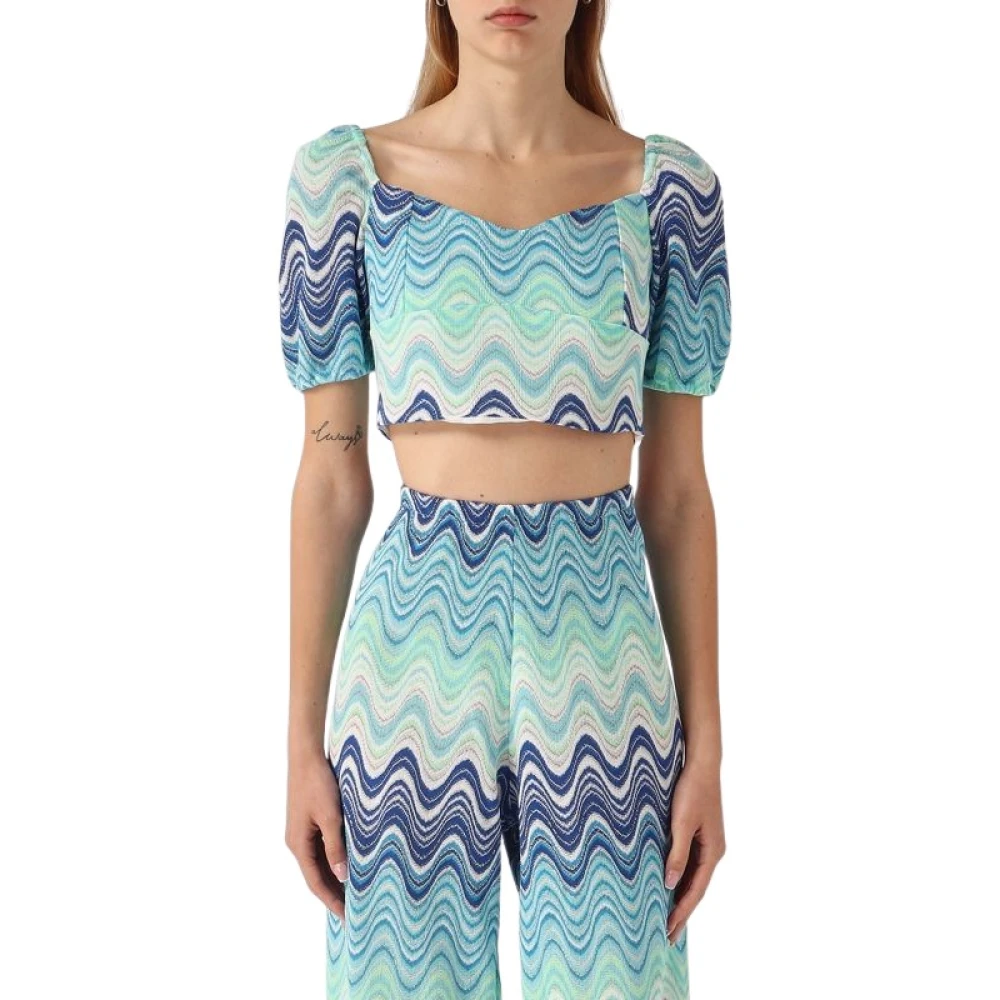Mc2 Saint Barth Women's Blue Blouses,, Stylish Top Delia For Medium