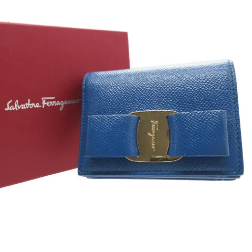 Salvatore Ferragamo Pre-owned Leather wallets Blue Dames