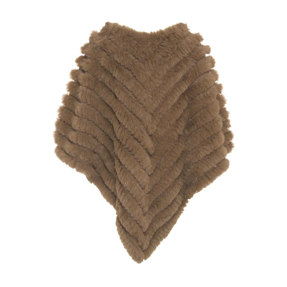 Blugirl Bruine Faux Fur Poncho Aw24 Brown Dames