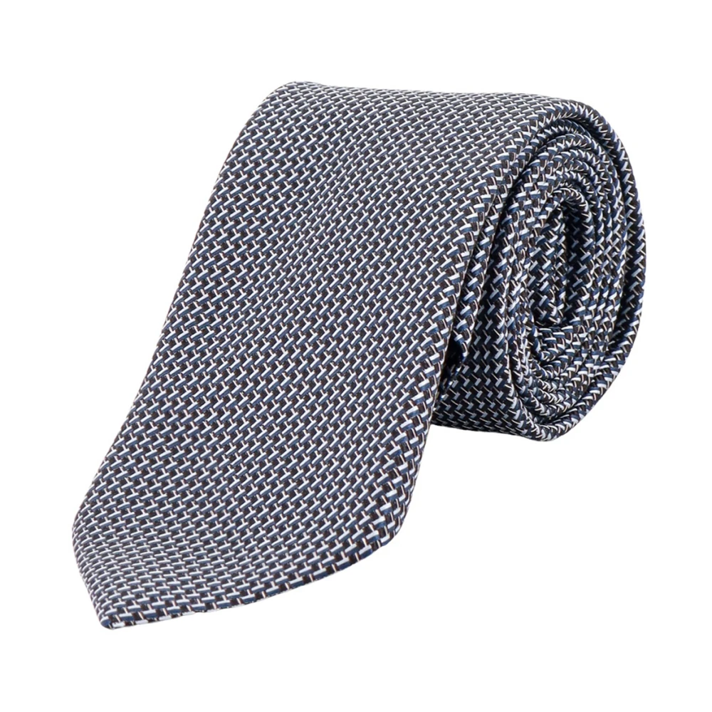 Tom Ford Zijden stropdas met micro-patroon Blue Heren
