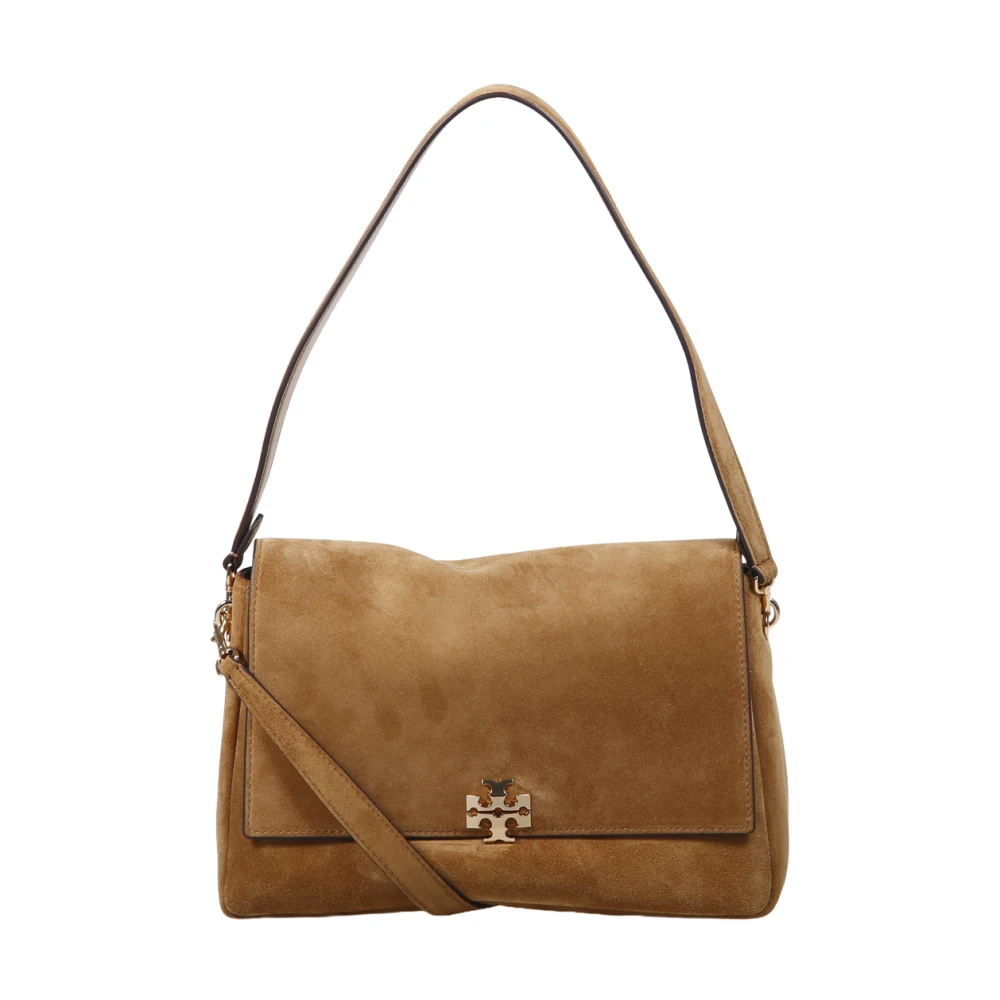 Tory Burch Women's Brown Charlie Suede Shoulder Bag - Shoulder Bags - One Size - Bags