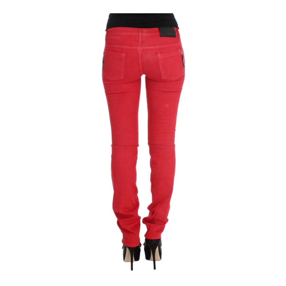 Costume National Super Slim Fit Rode Jeans Red Dames