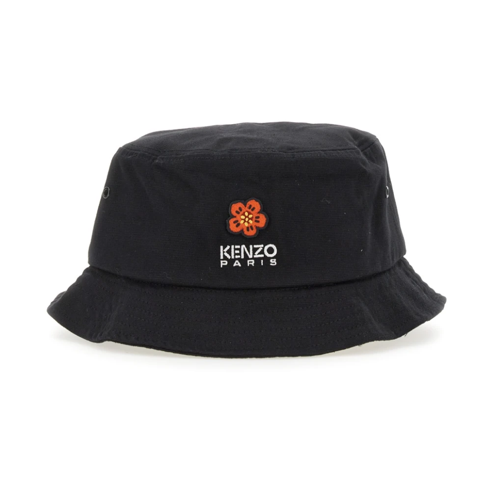 Kenzo Geborduurde Logo Bucket Hat Black Unisex