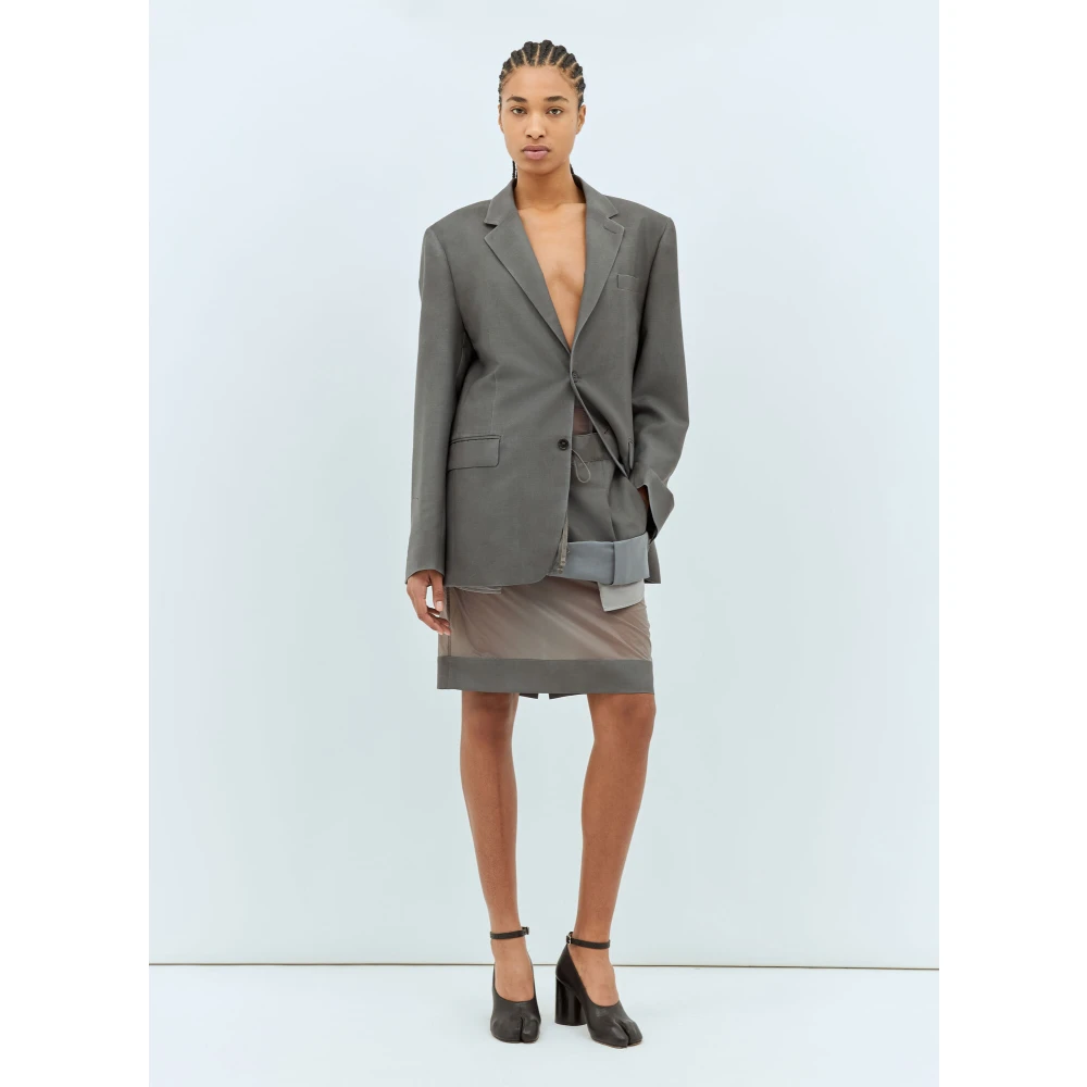 Maison Margiela Gelaagde Midi Rok Gray Dames