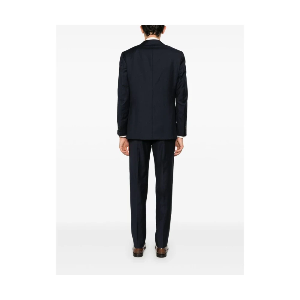 Caruso Navy Blauw Wol Blazer en Broek Blue Heren