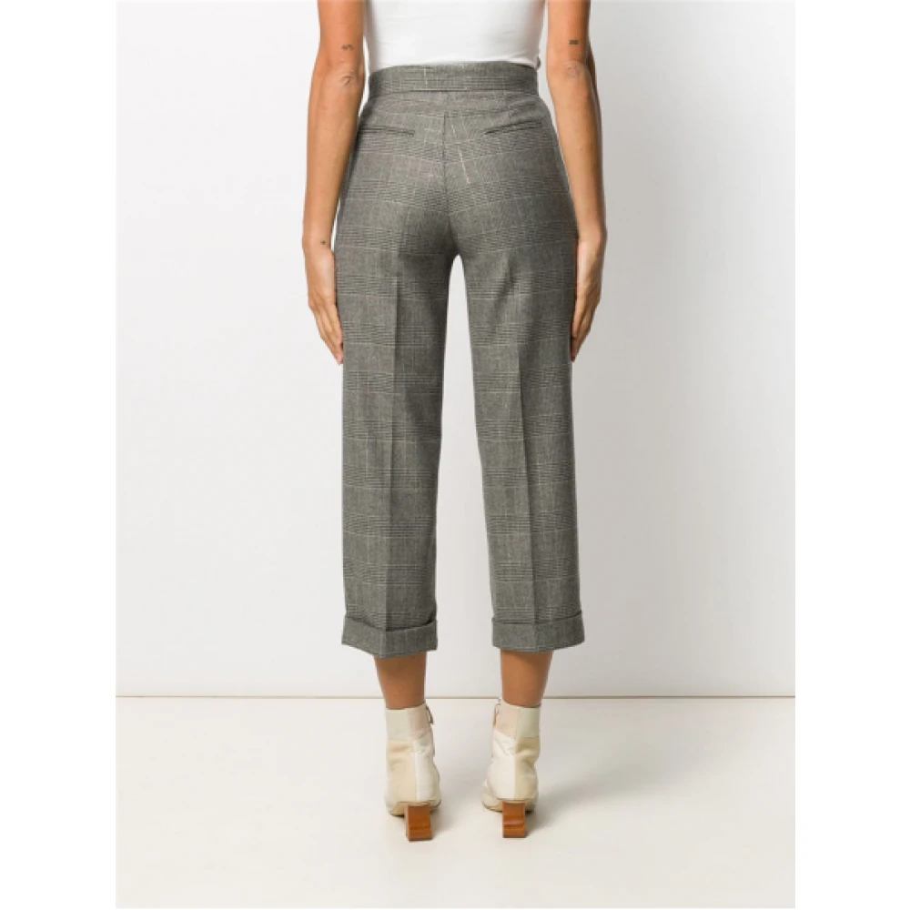 Twinset Geruite Cropped Broek Gray Dames