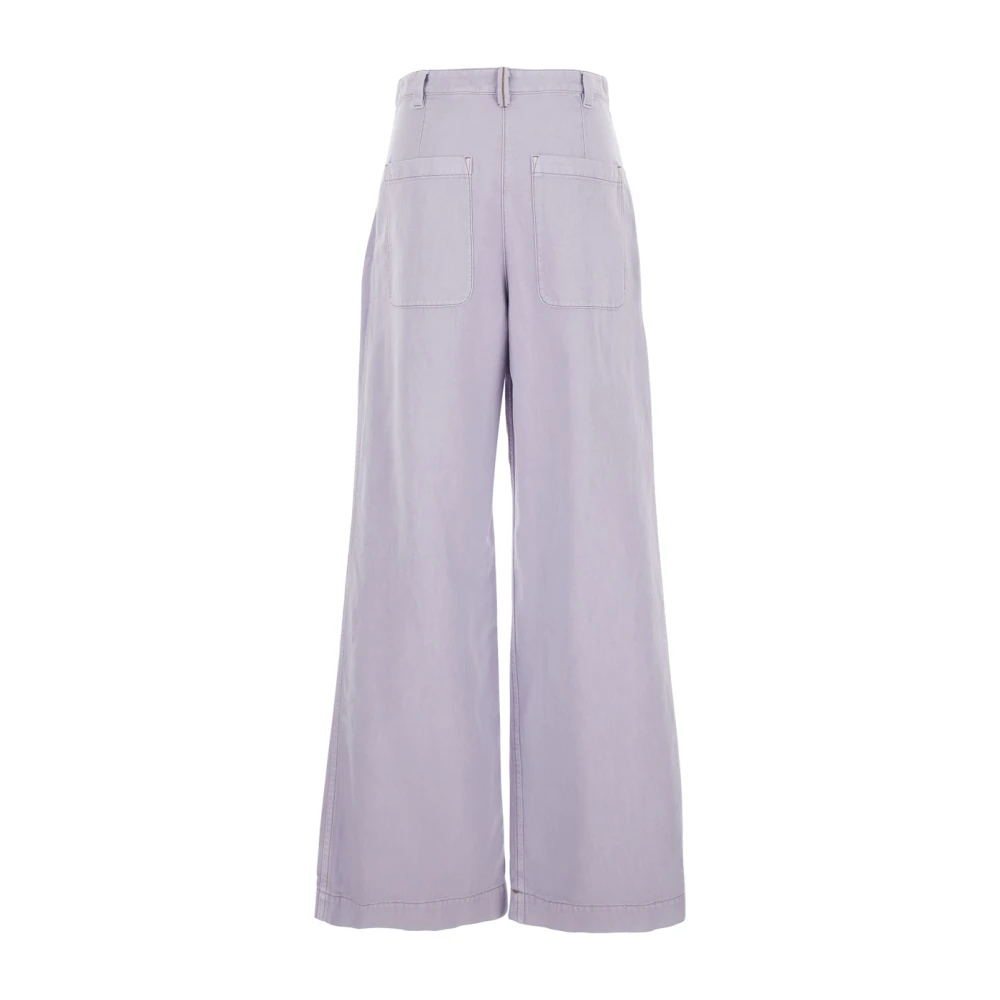 BRUNELLO CUCINELLI Wijde broek met Monil-detail Purple Dames