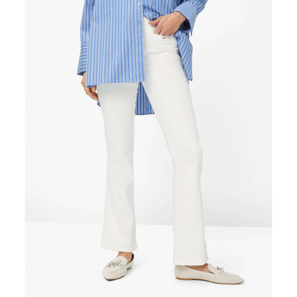 BRAX Bootcut Style Five-Pocket Jeans White Dames