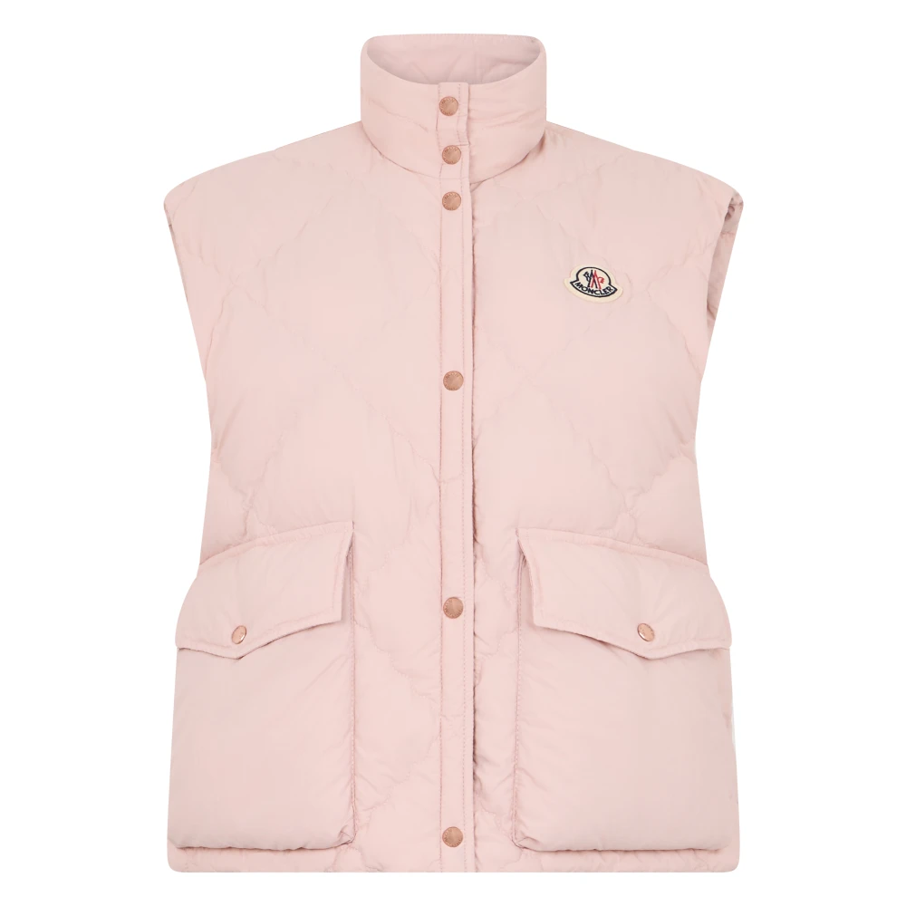 Moncler Pink Bois Padded Vest - Female - Waistcoats - Xs - Jackets