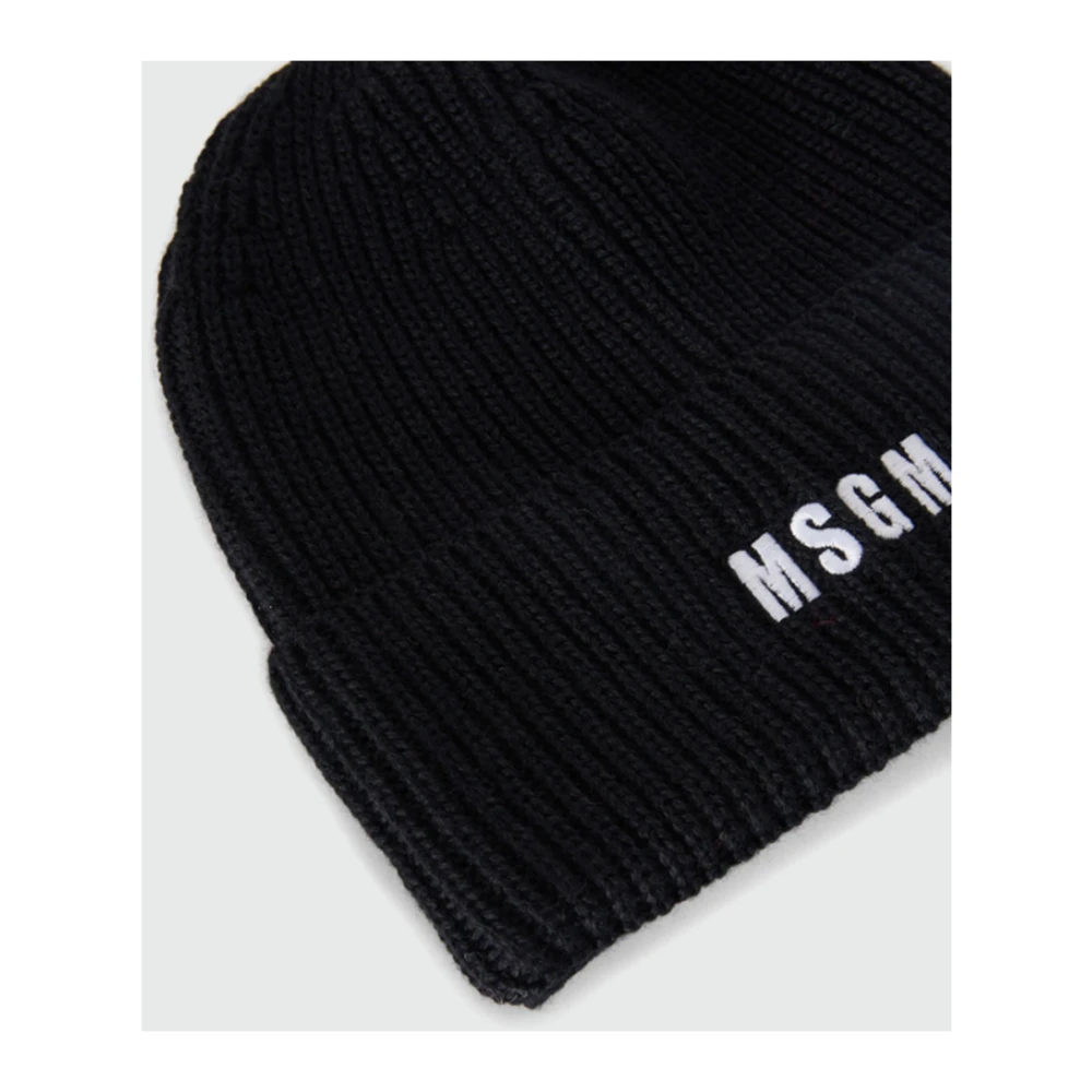 Msgm Zwarte Impact Beanie van wolmix Black Heren