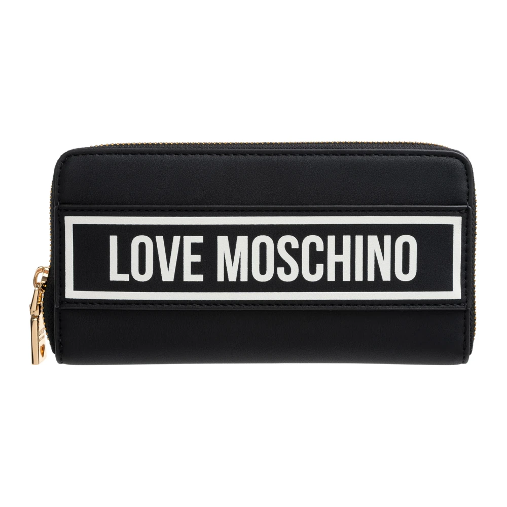 Love Moschino Portemonnee met ritssluiting en logo Black Dames