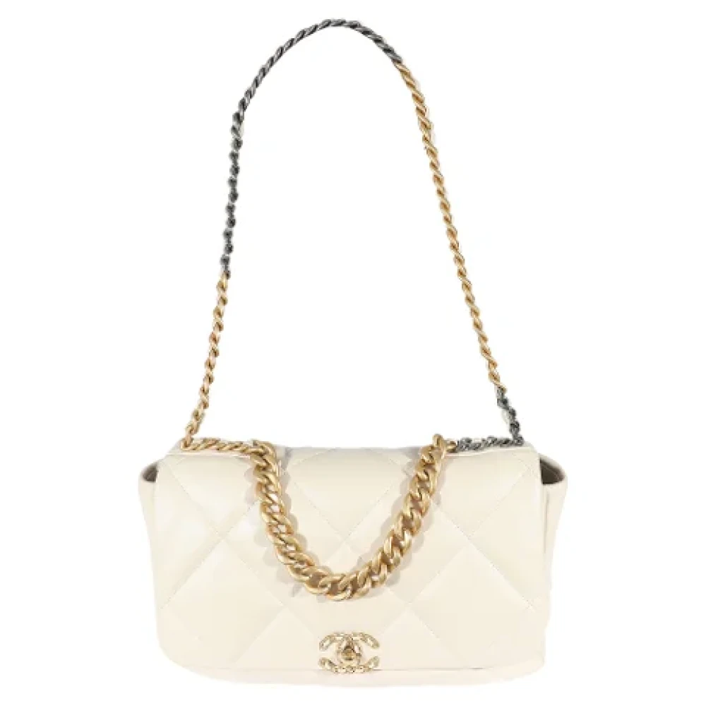 Chanel Vintage Pre-owned Leather crossbody-bags Beige Dames