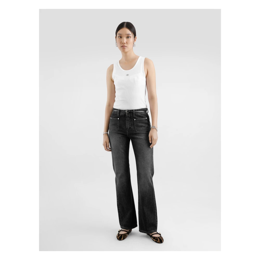 Dolce & Gabbana Witte Mouwloze Ronde Hals Shirt White Dames