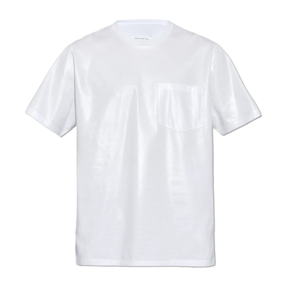 Maison Margiela Men's White Shimmering T-Shirt - T-Shirts - L - Tops
