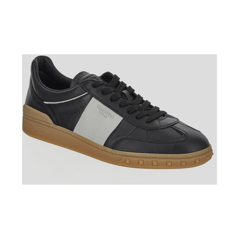 Valentino Garavani Leren Sneaker Upvillage Stijl Black Heren