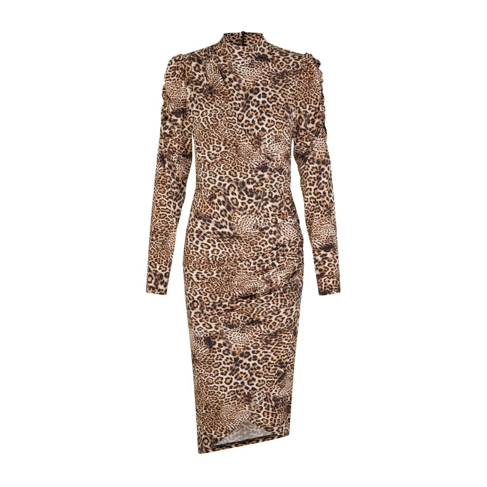 Cras Aansluitende jurk in coole dierenprint Brown Dames