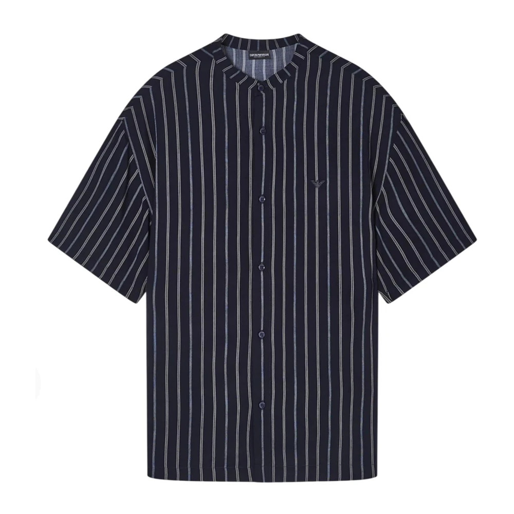 Emporio Armani Herren Blau Shirts, Sgröße: