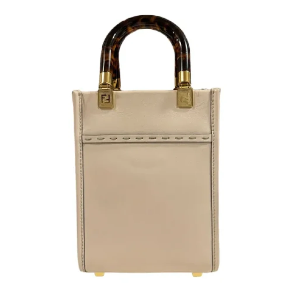 Fendi Vintage Pre-owned Leather fendi-bags Beige Dames