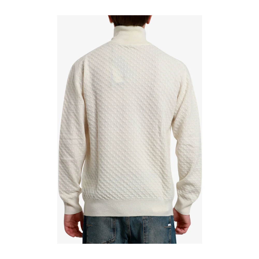 Paolo Pecora Merino Wol Hoge Hals Trui Beige Heren