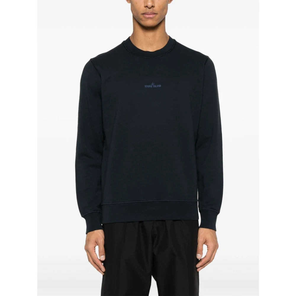 Stone Island Blauwe Sweatshirt voor Mannen Blue Heren