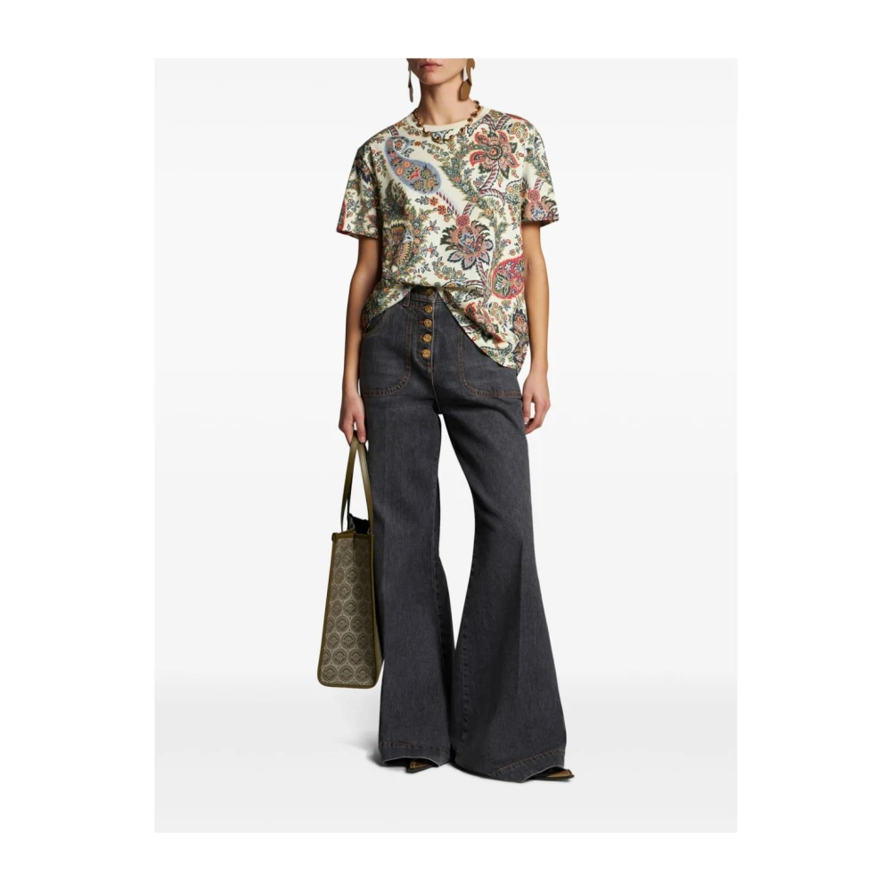 ETRO Paisley Print Crew Neck T-shirt Multicolor Dames