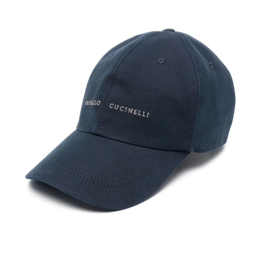 BRUNELLO CUCINELLI Marineblauwe Katoenen Baseballpet Blue Heren
