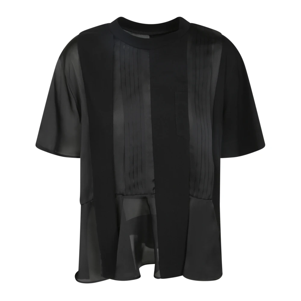Sacai Black Blouses, Female, S, Pleated Blouse