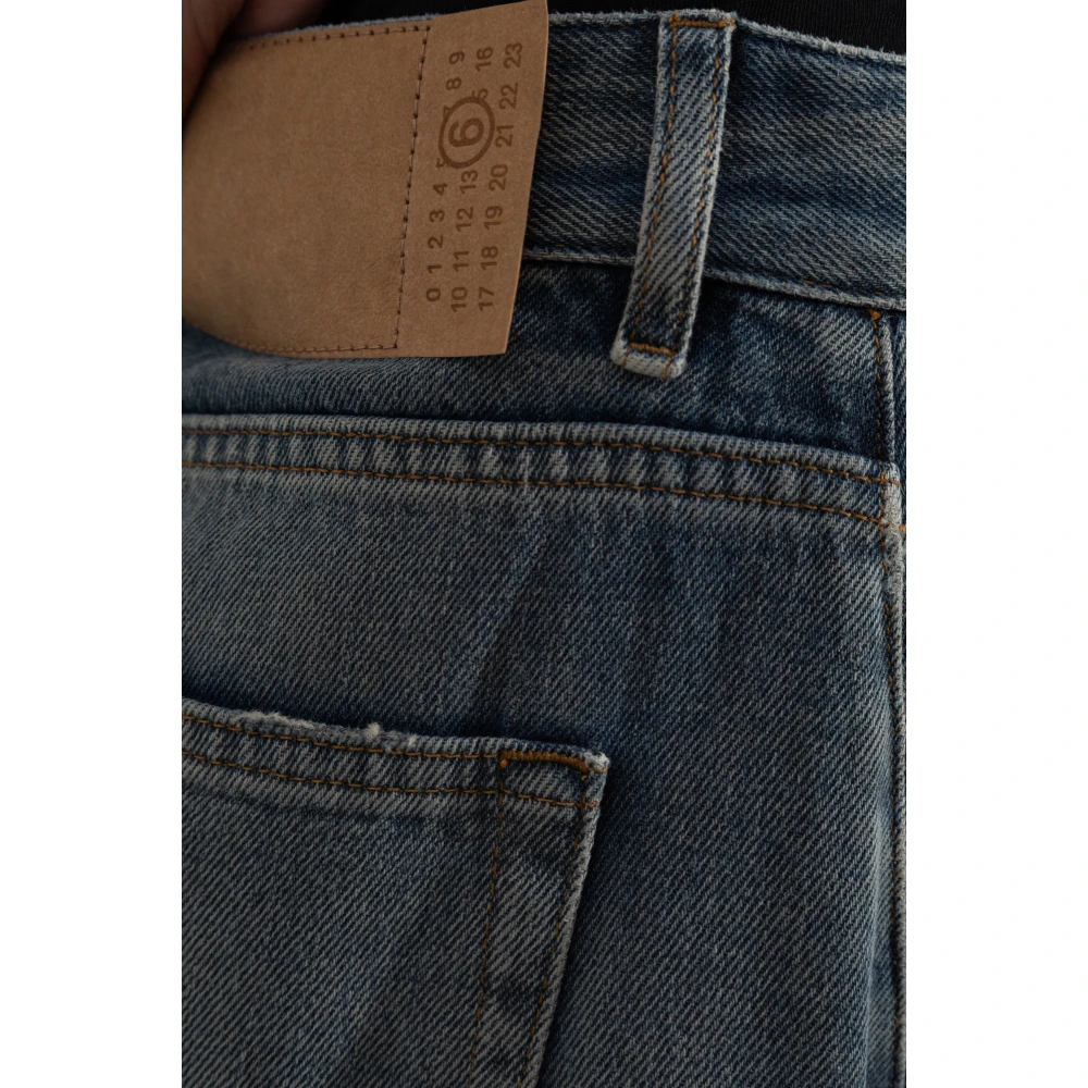 MM6 Maison Margiela Vintage-Effect Jeans Blue Dames