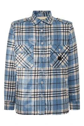 Destroyed Tartan Overshirt Pailletes
