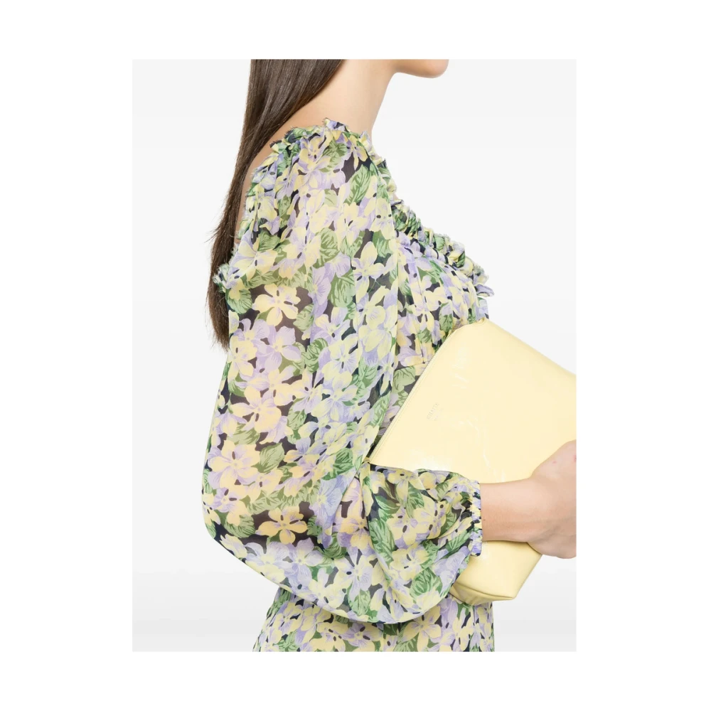 Raquel Diniz Bloemenprint Jurk met Gerimpelde Halslijn Multicolor Dames