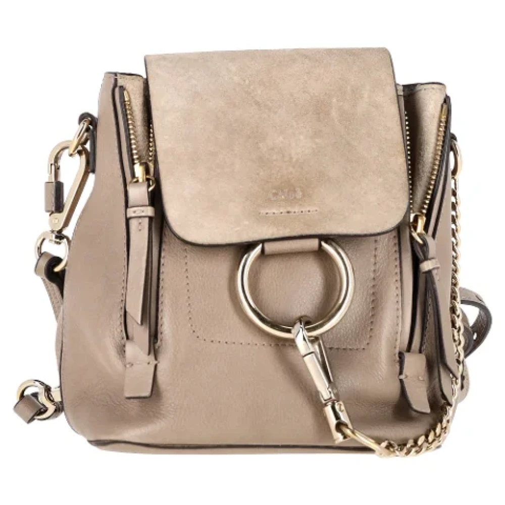 Chloé Pre-owned Leather backpacks Gray Dames
