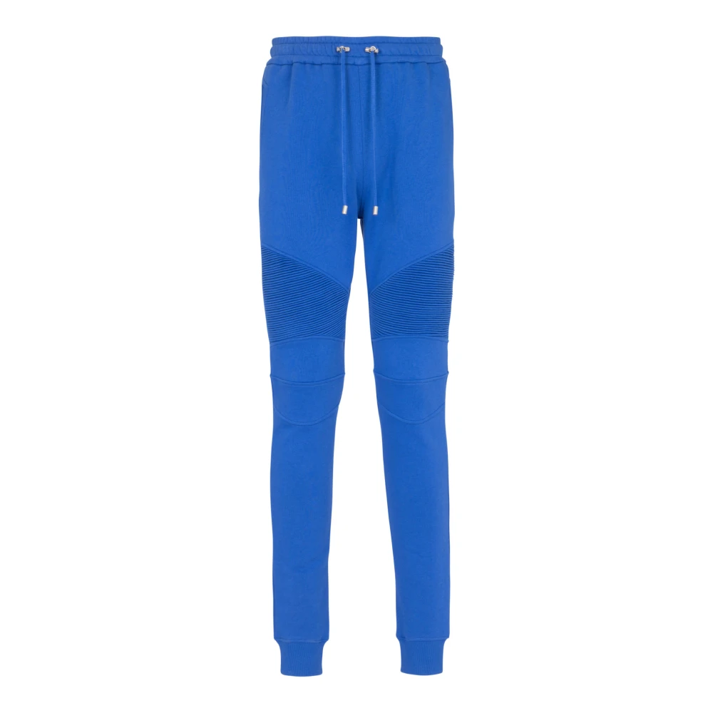 Balmain Logo bedrukte katoenen joggingbroek Blue Heren