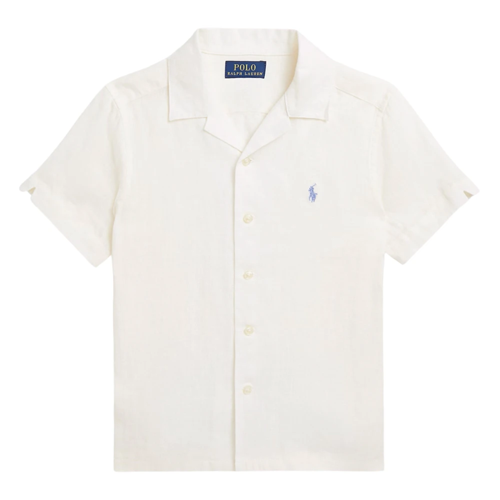 Ralph Lauren Boys White Kids Shirts, 5 Y, Linen Logo Shirt
