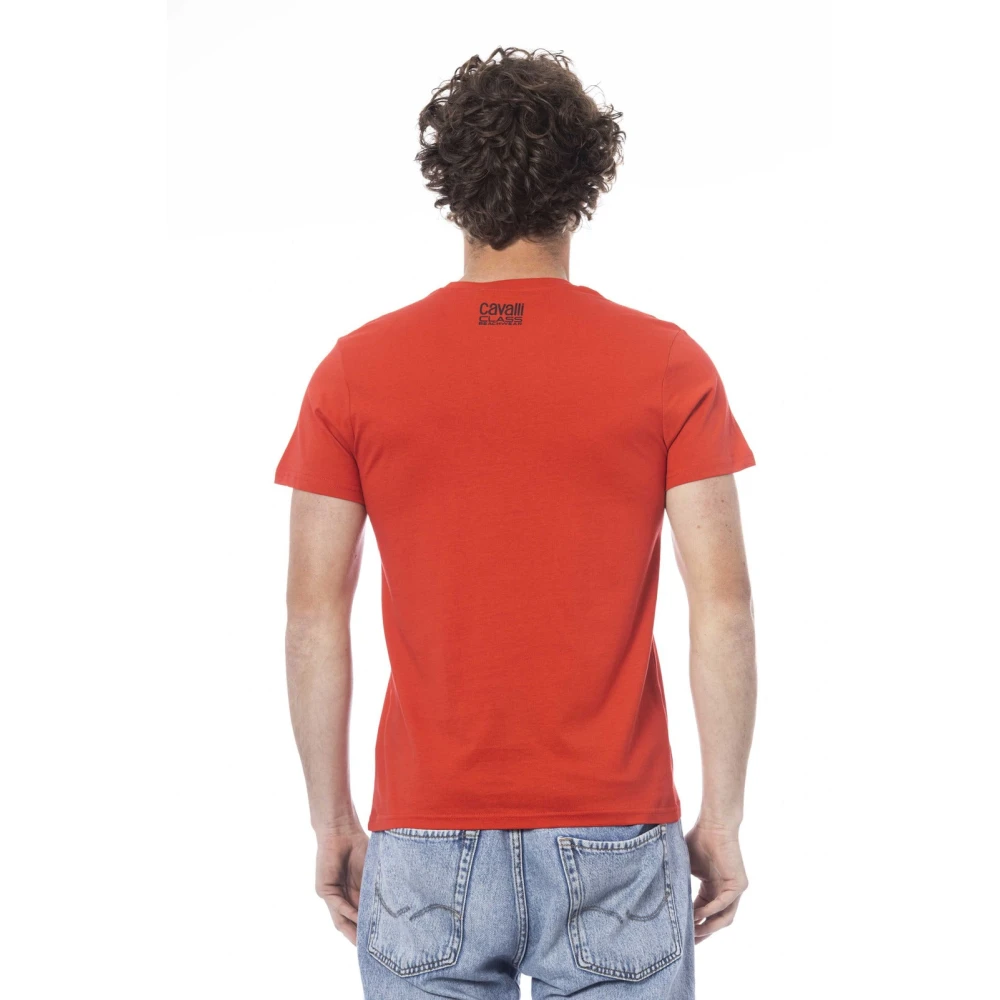 Cavalli Class Heren Ronde Hals Logo T-Shirt Red Heren