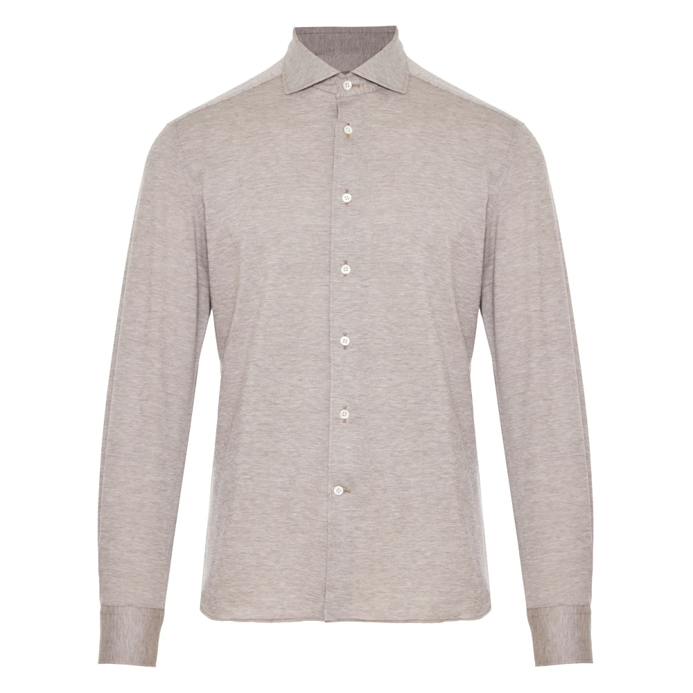 Corneliani Jersey Katoen Cashmere Shirt Beige Heren