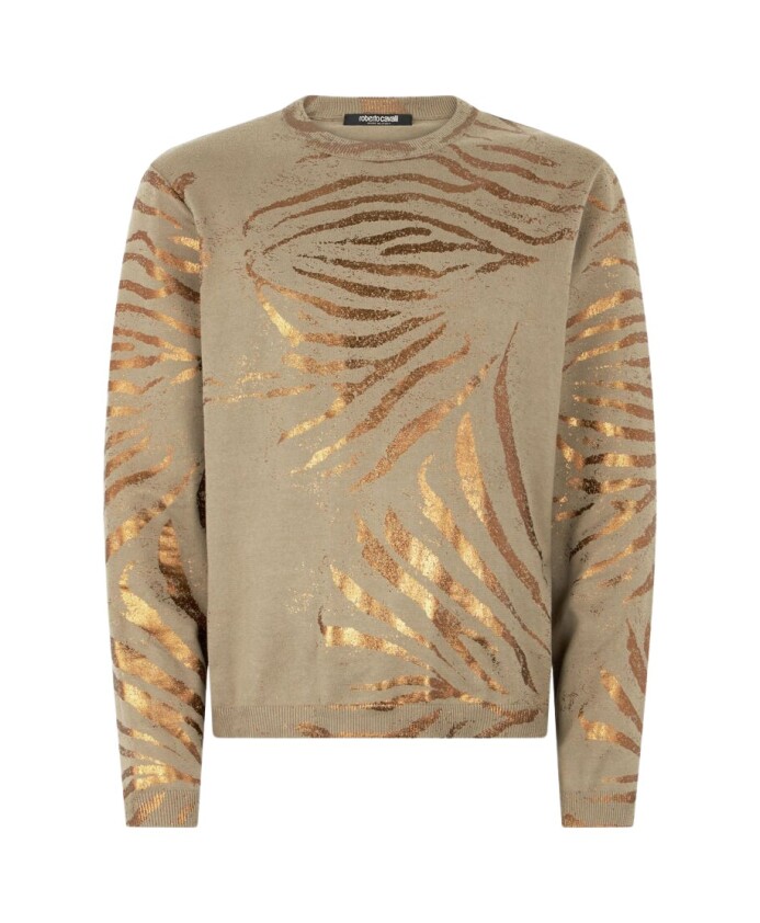 pull-a-motif-peau-de-tigre-dore