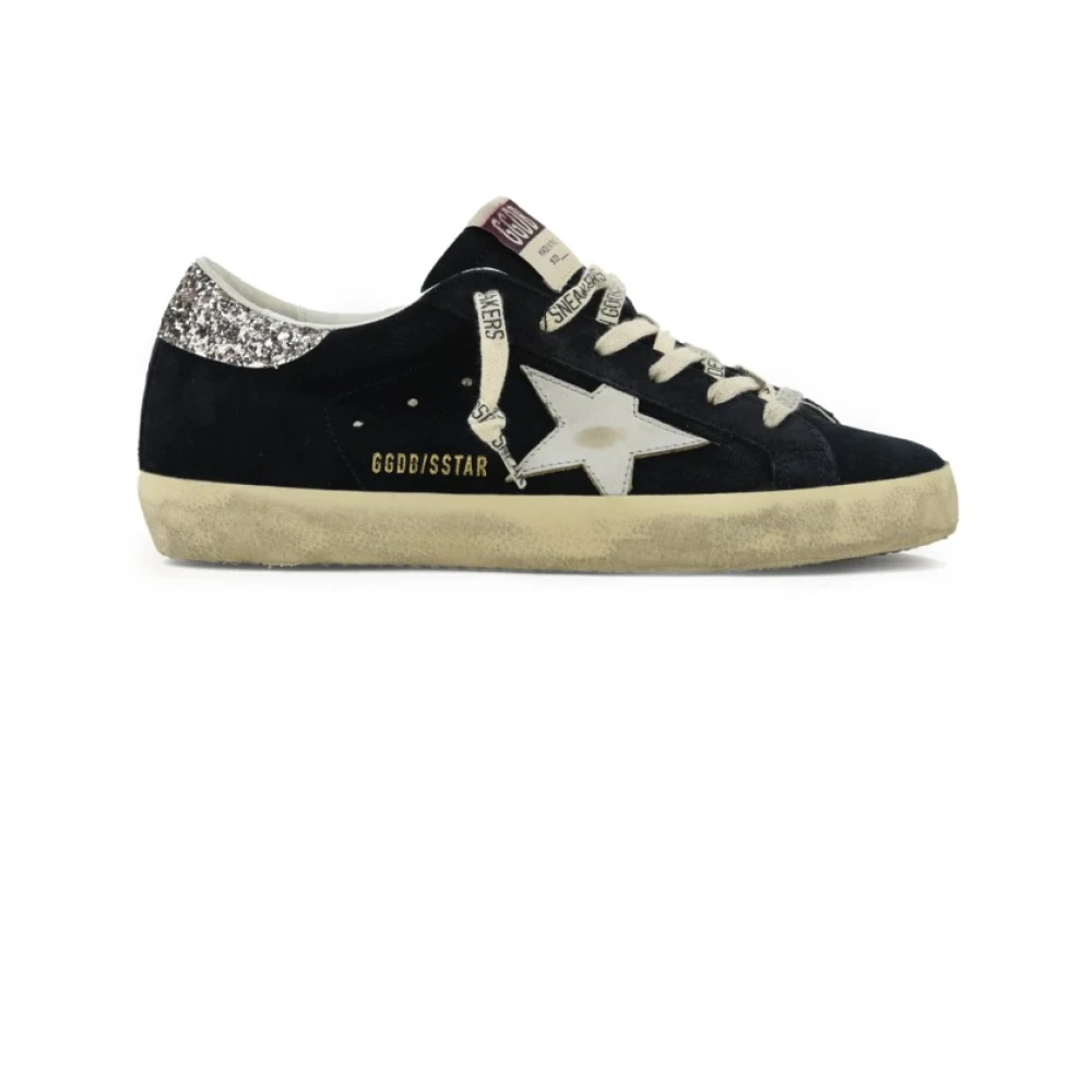 Golden Goose Svarta Glitter Sneakers Blue, Dam