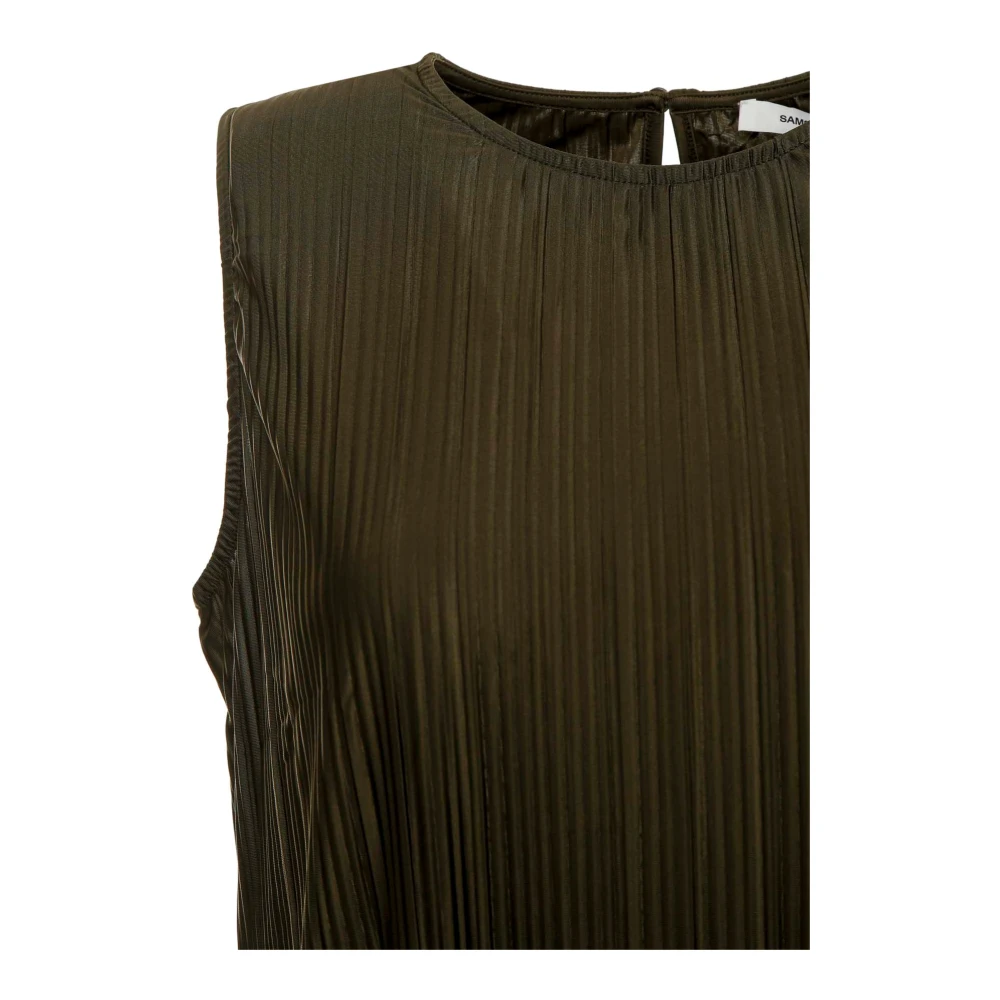 Samsøe Geplooide Top met Knoopsluiting Green Dames