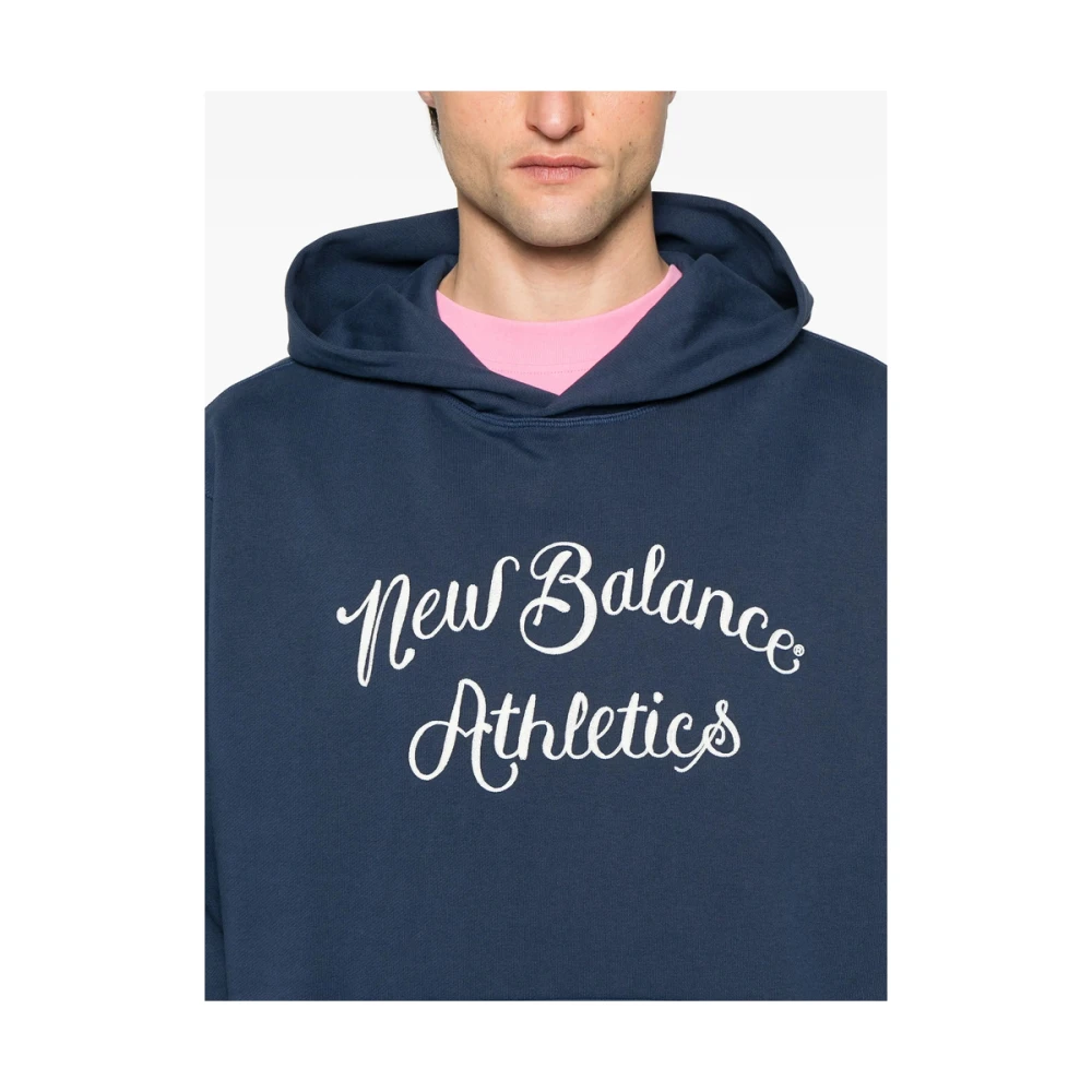 New Balance Navy Blue Drop Shoulder Sweatshirt Blue Heren