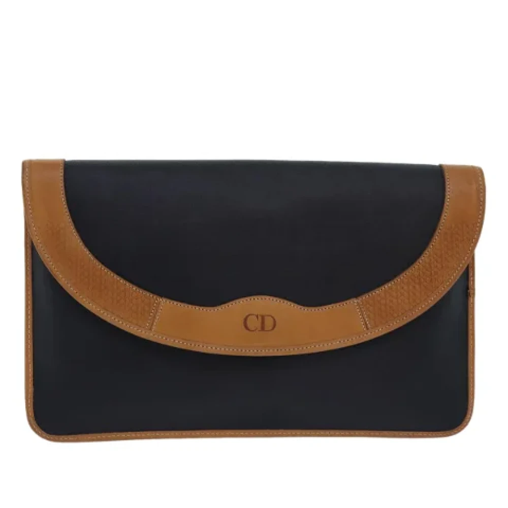 Dior Vintage Pre-owned Fabric clutches Blue Dames