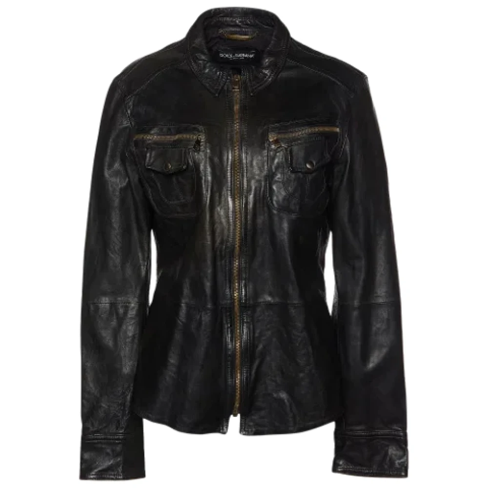 Dolce & Gabbana Pre-owned Leather outerwear Black Heren