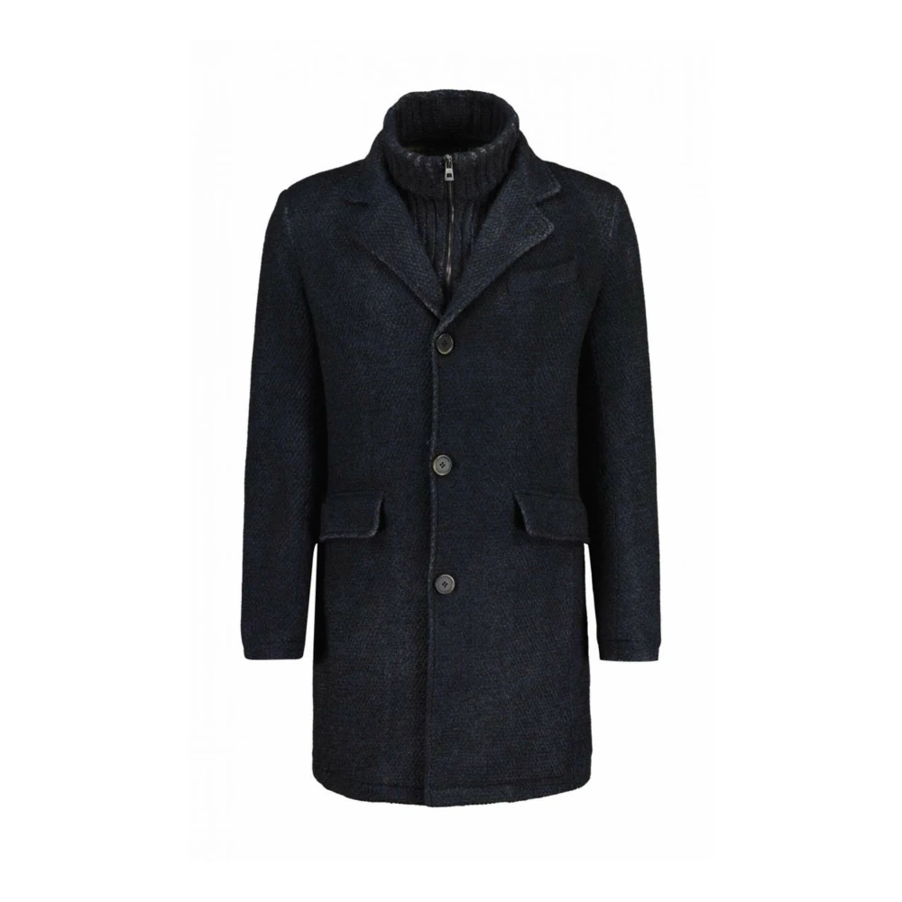 Gimo's Wollen jas met Mohair Detail Black Heren