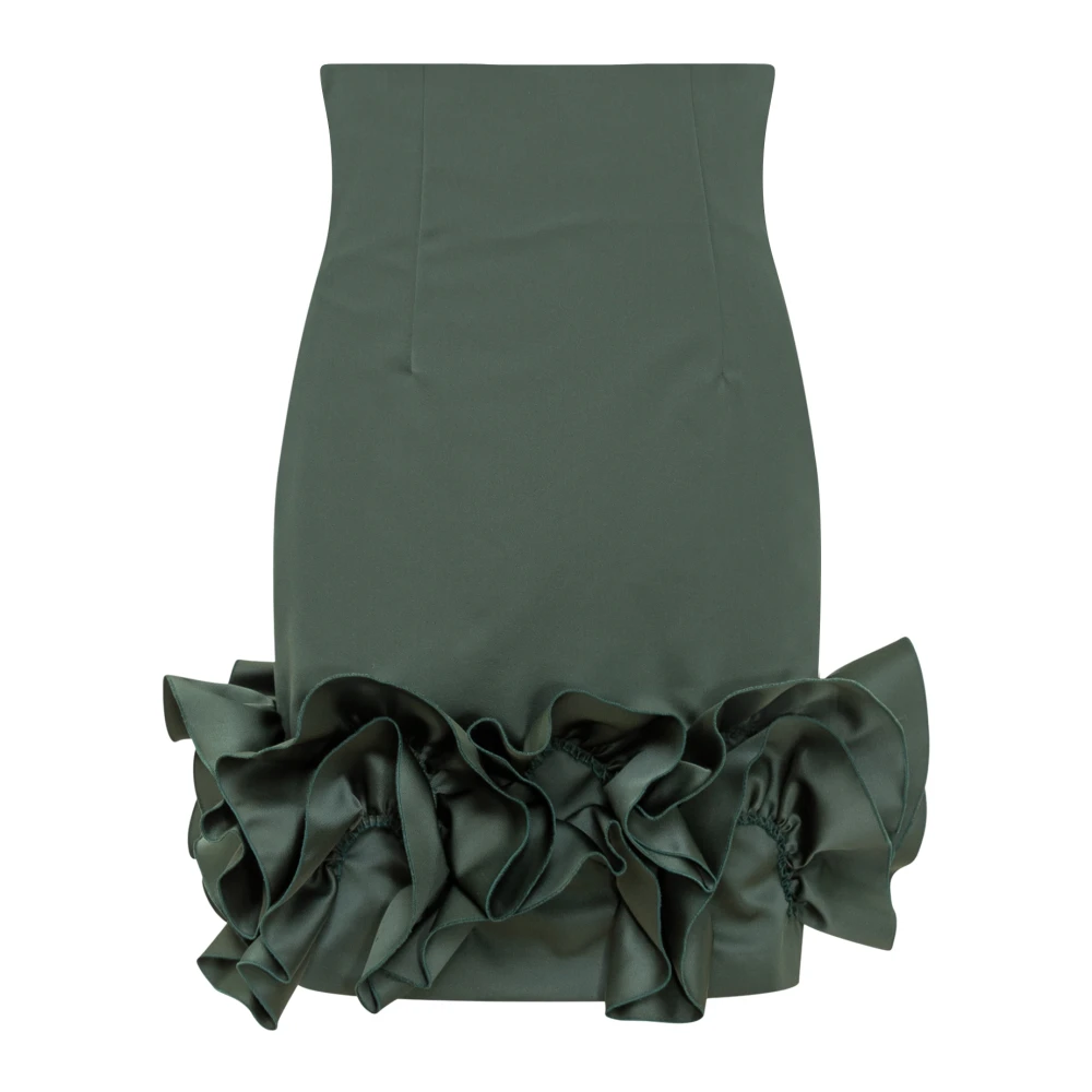 Rochas Ruffled Mini Skirt Green Dames