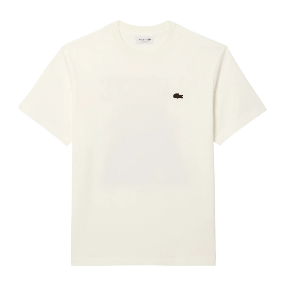 Lacoste Uomo Bianco Printed Heavy Cotton T-Shirt