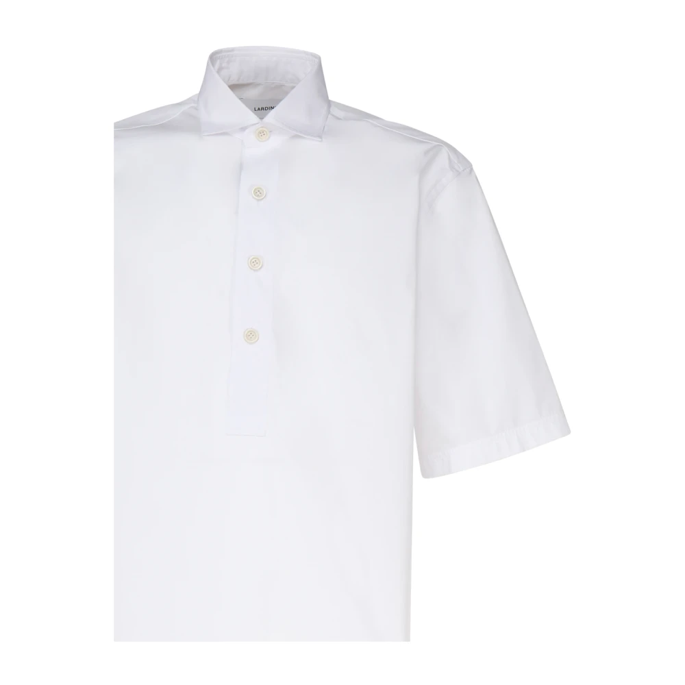 Lardini Witte Katoenen Italiaanse Overhemd White Heren