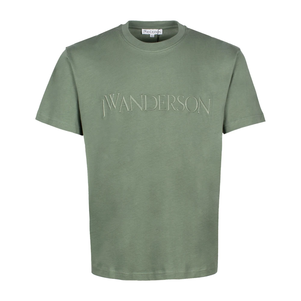 JW Anderson Logo-geborduurd Katoenen T-shirt Green Heren
